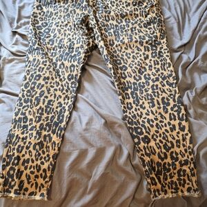 Lane Bryant Tan and Black Patterned Pants